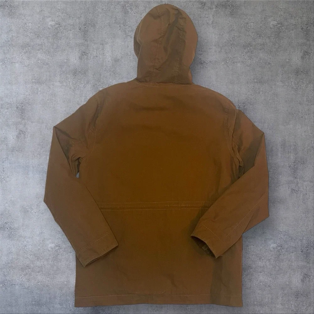 Vtg Lucky Brand Canvas Barn Chore‎ Coat Jacket Mens M Aztec Blanket Lined Hood